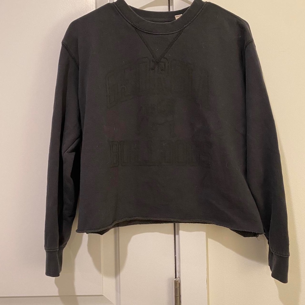 UGA Matte Black Cropped Crewneck